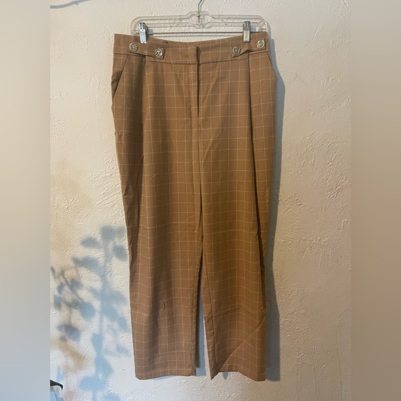 Topshop Tan Checkered Pants - Picture 2 of 7